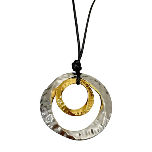 TWO TONE ORGANIC PENDANT NECKLACE - Aurelia