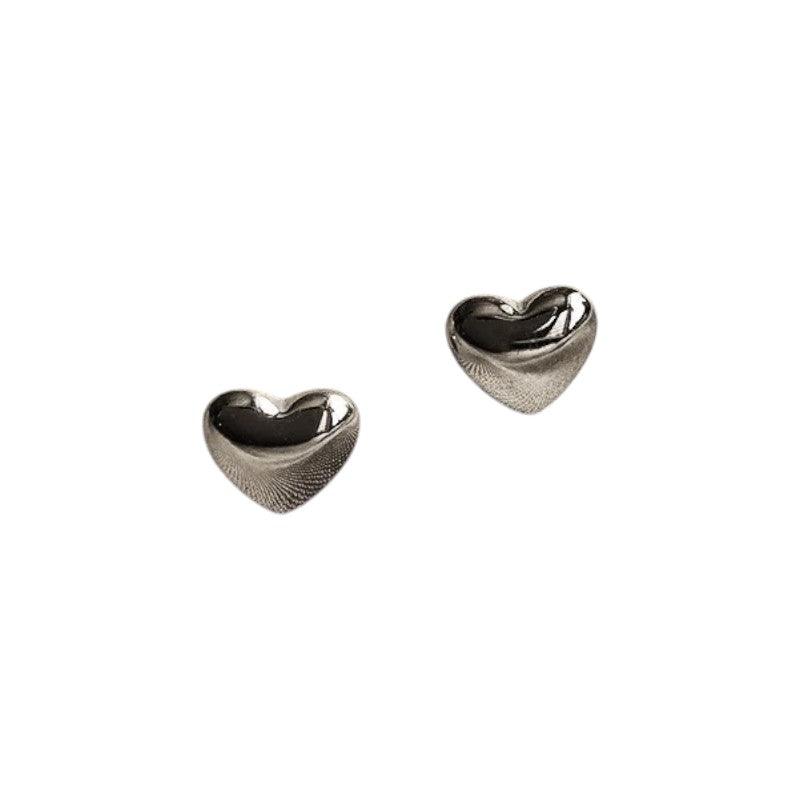 PUFFY HEART STUD SILVER - Aurelia