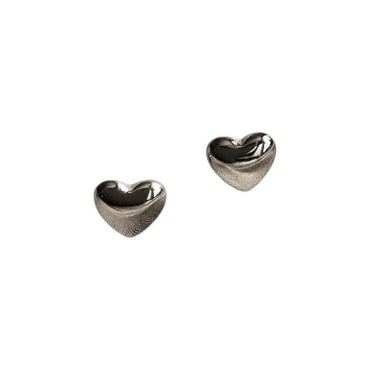 PUFFY HEART STUD SILVER - Aurelia