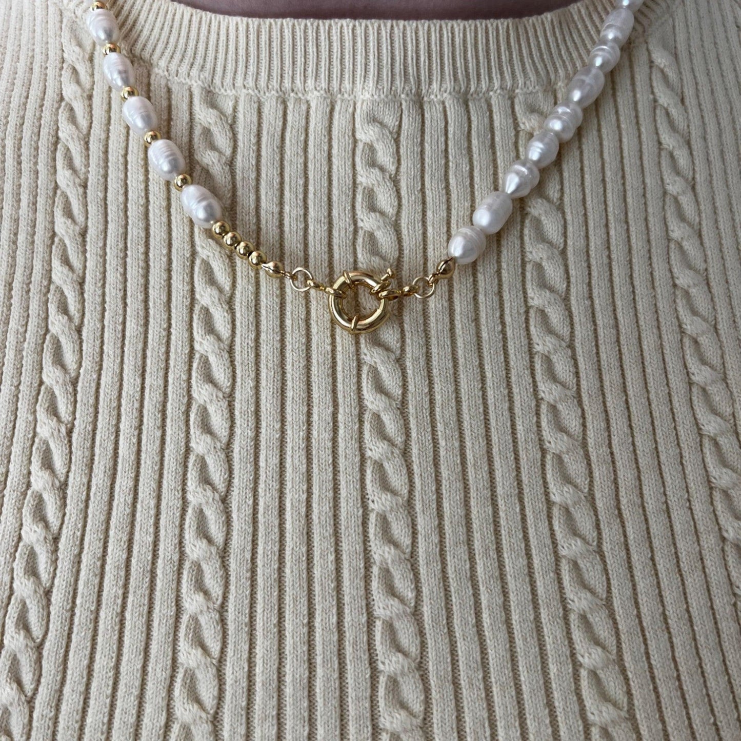 FRESHWATER PEARL TOGGLE NECKLACE - Aurelia