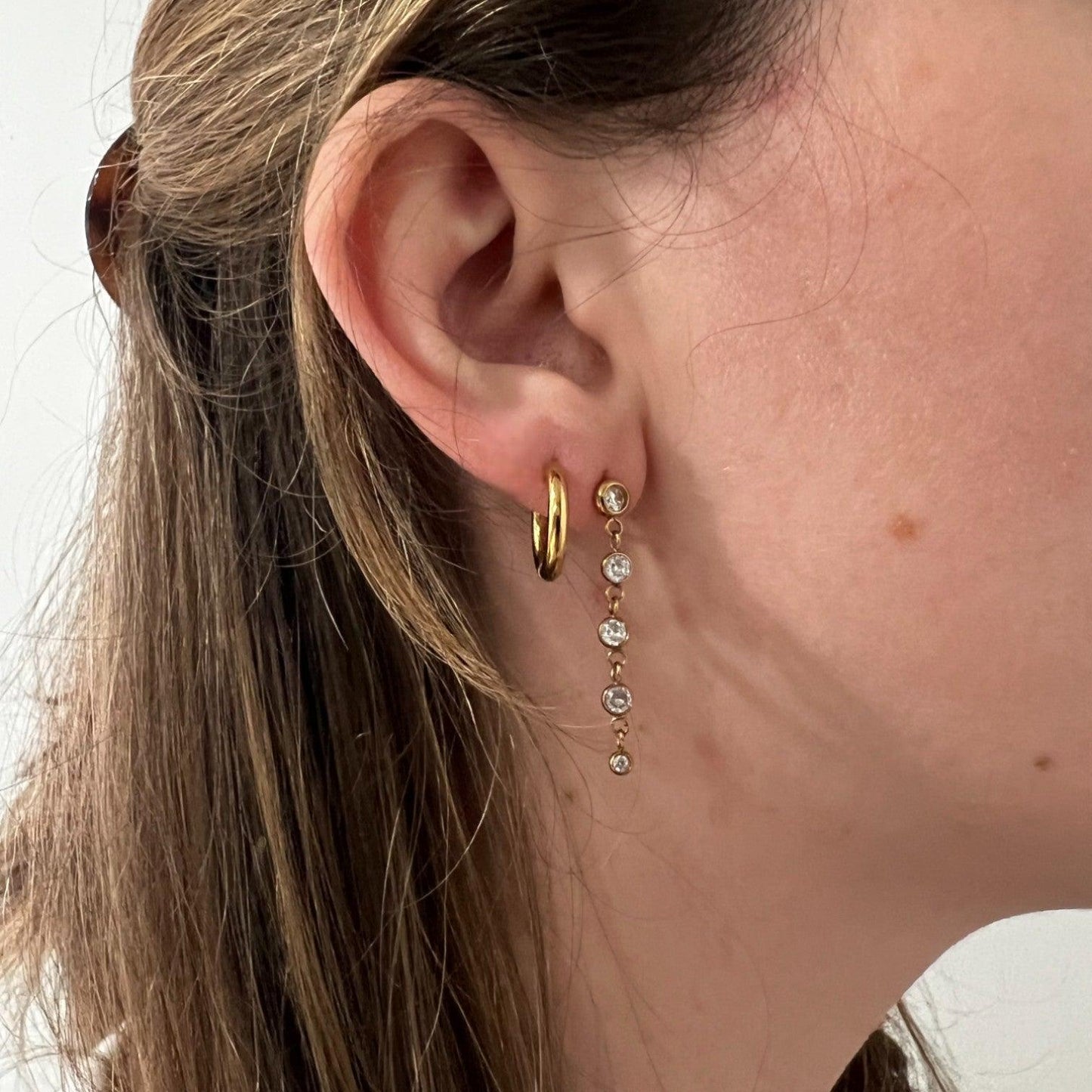 CZ BEZEL DROP STUD - Aurelia
