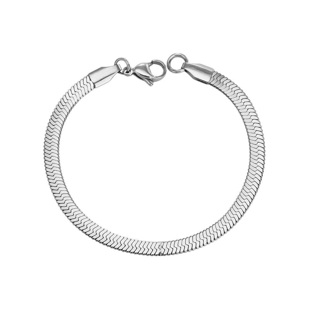 HERRINGBONE BRACELET SILVER - Aurelia