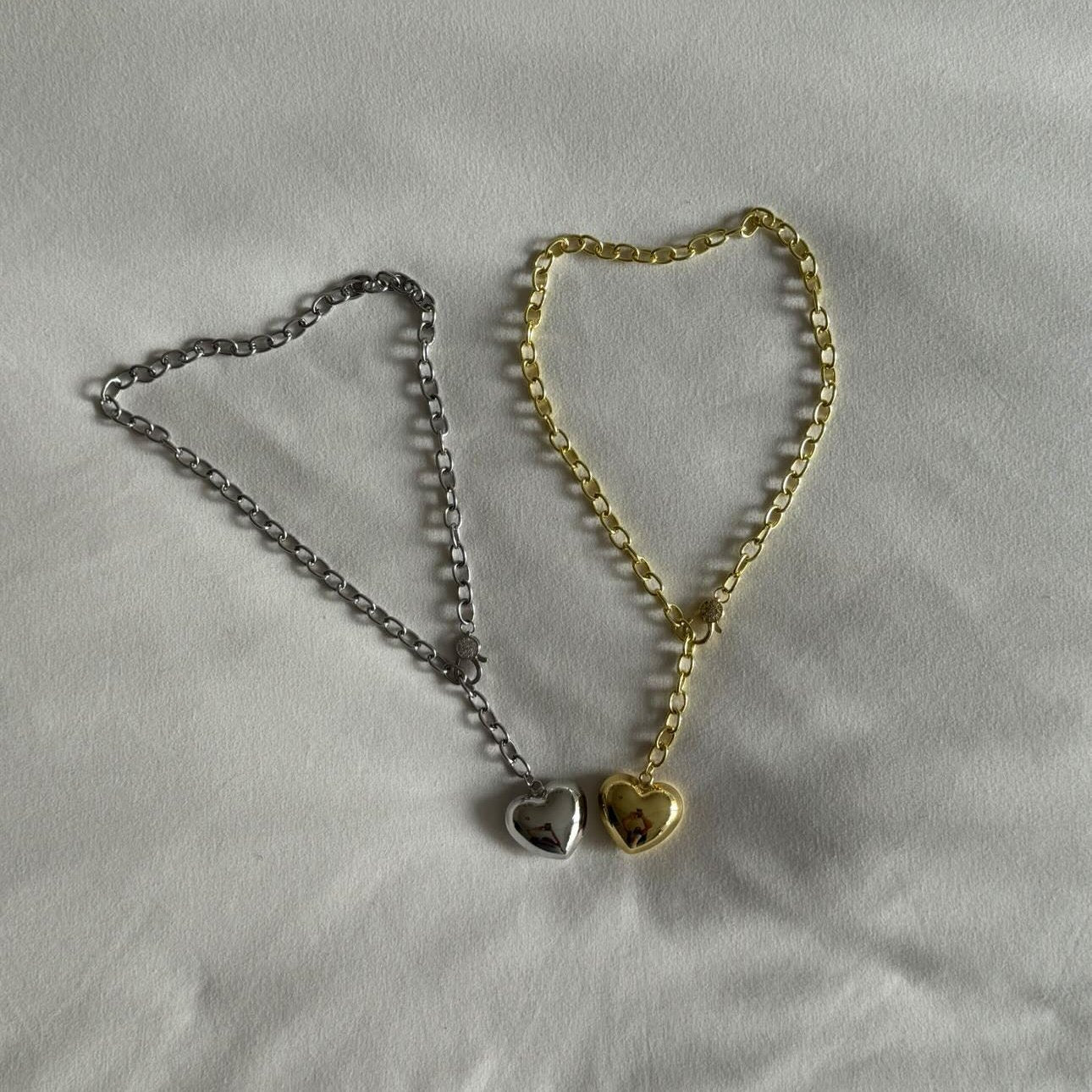 PUFFY HEART NECKLACE GOLD