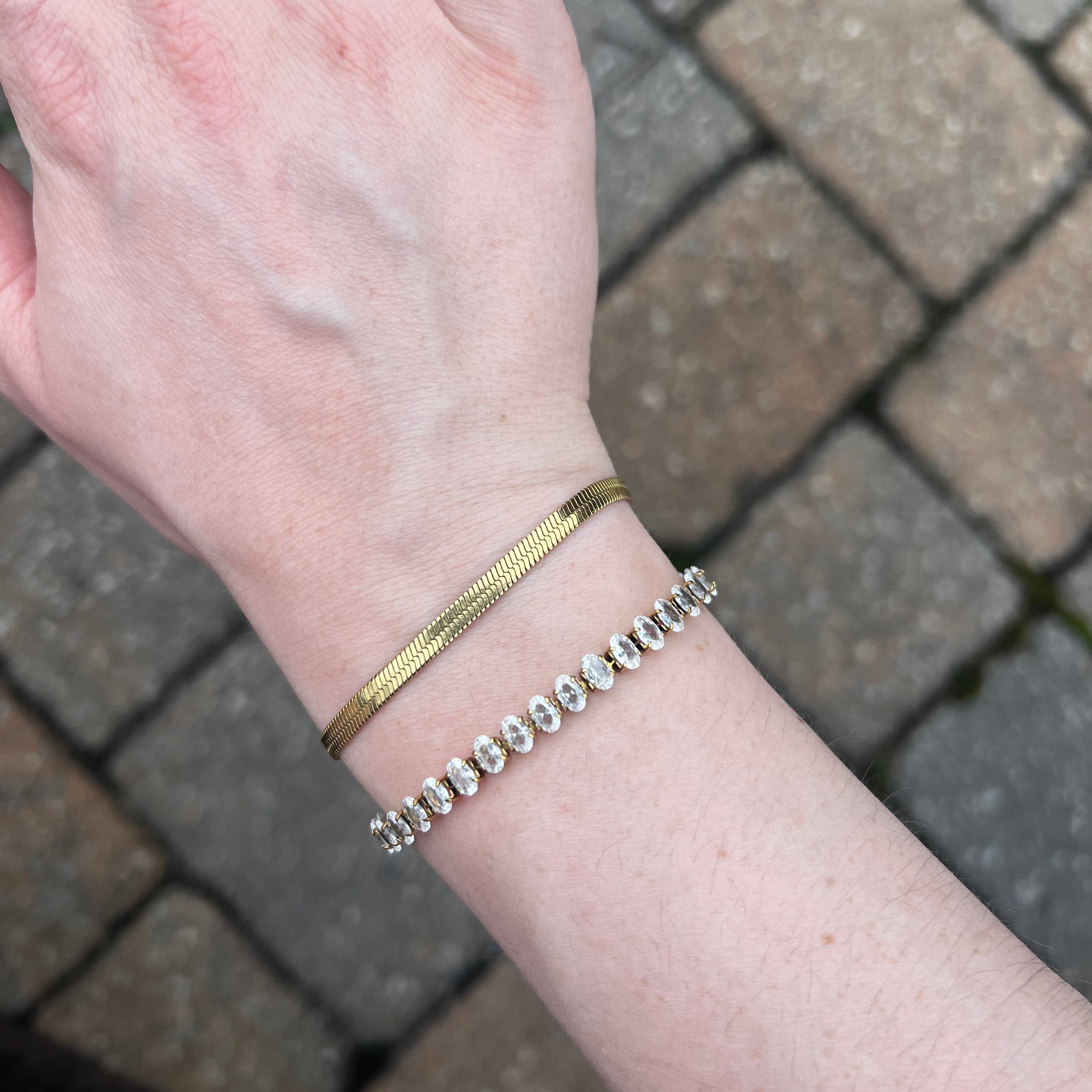 HERRINGBONE BRACELET GOLD - Aurelia