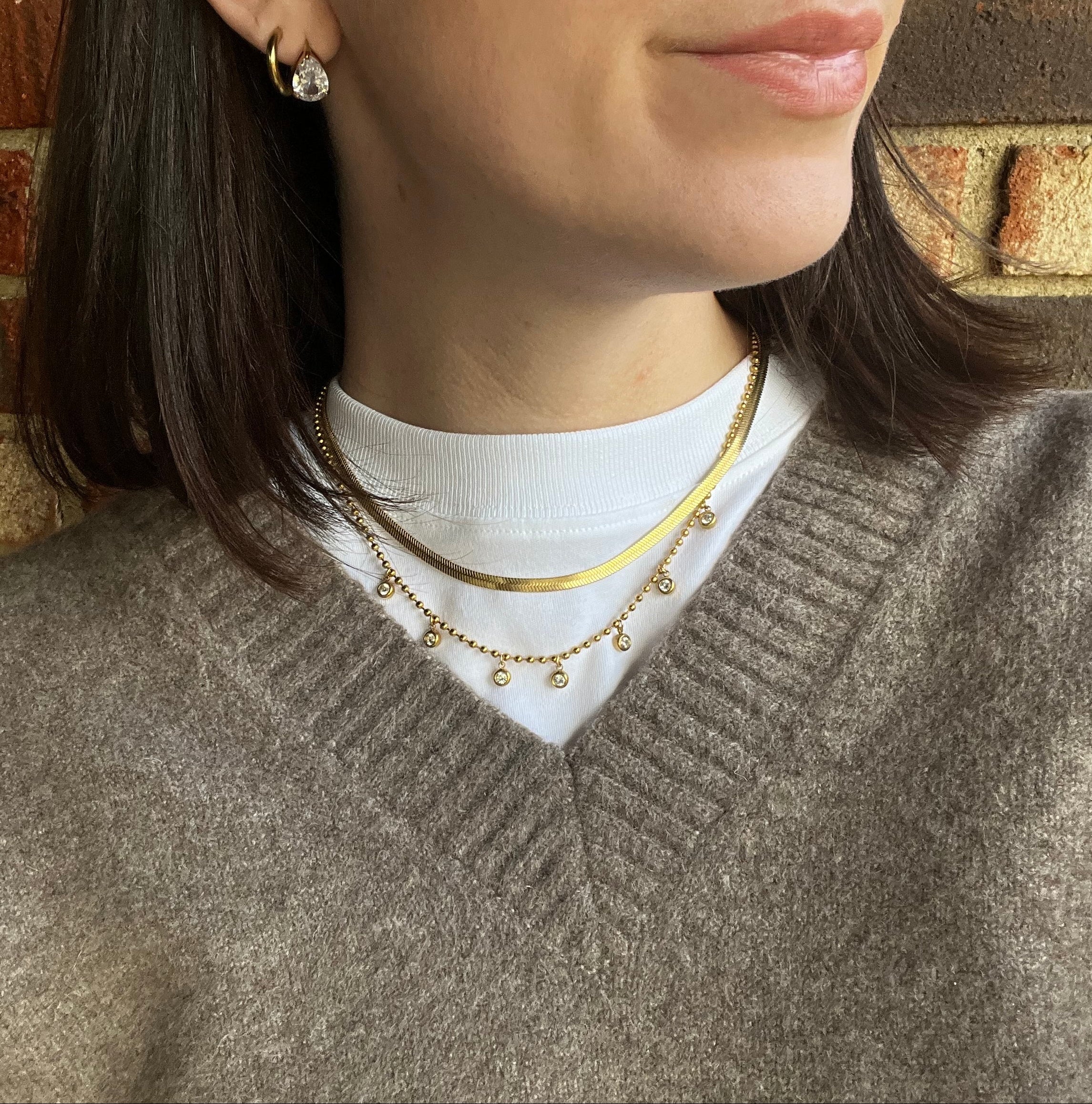 Bezel Beaded Necklace