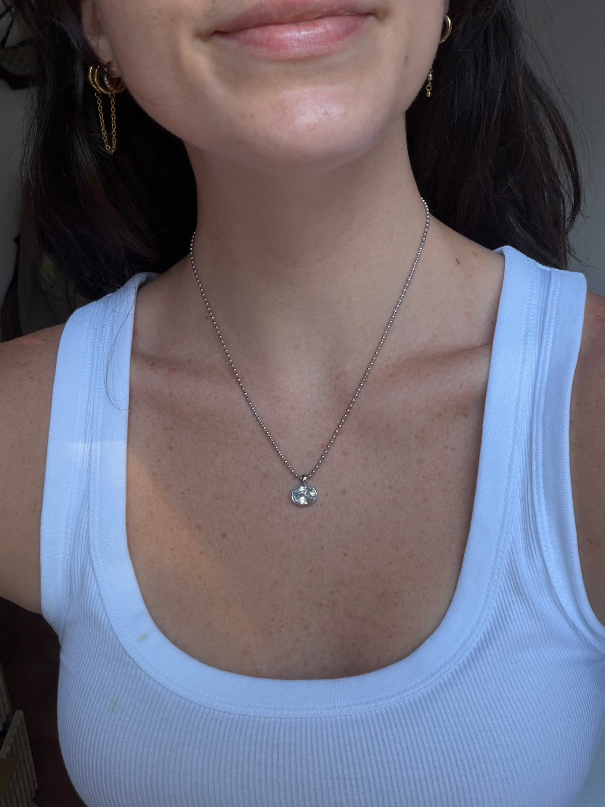 Bezel Oval Beaded Necklace