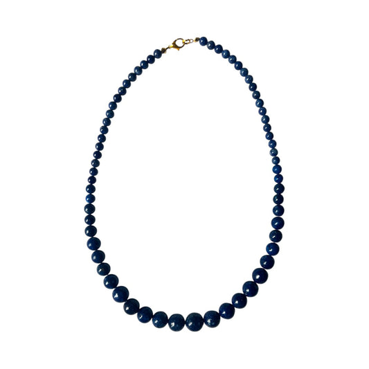 NAVY BEAD NECKLACE - Aurelia