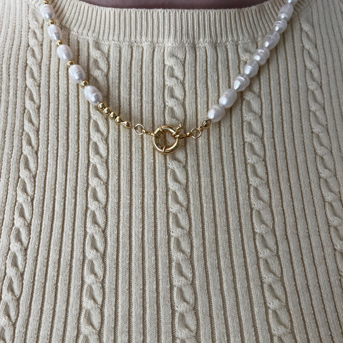 FRESHWATER PEARL TOGGLE NECKLACE