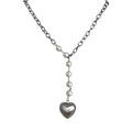 PUFFY HEART PEARL NECKLACE SILVER - Aurelia