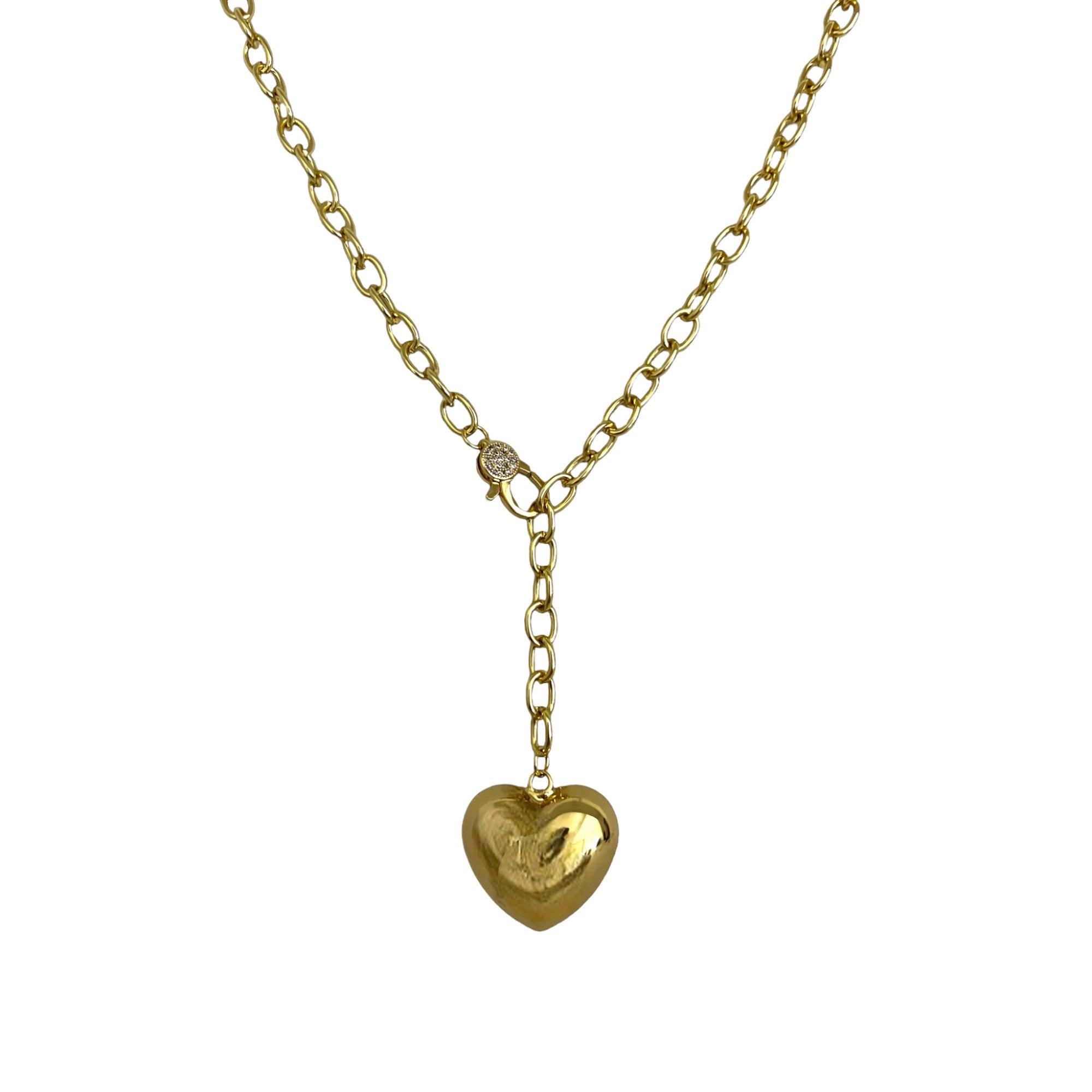 PUFFY HEART NECKLACE GOLD - Aurelia