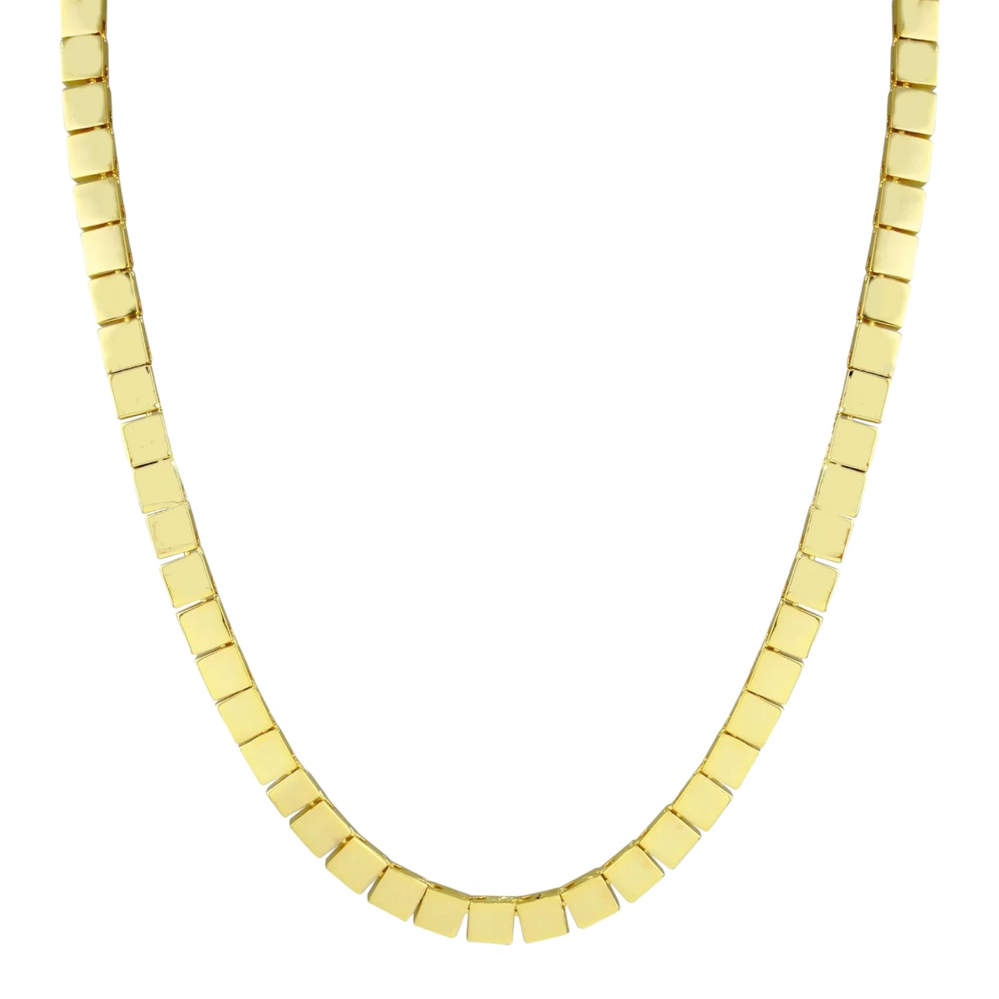 SOLID SQUARE TENNIS NECKLACE