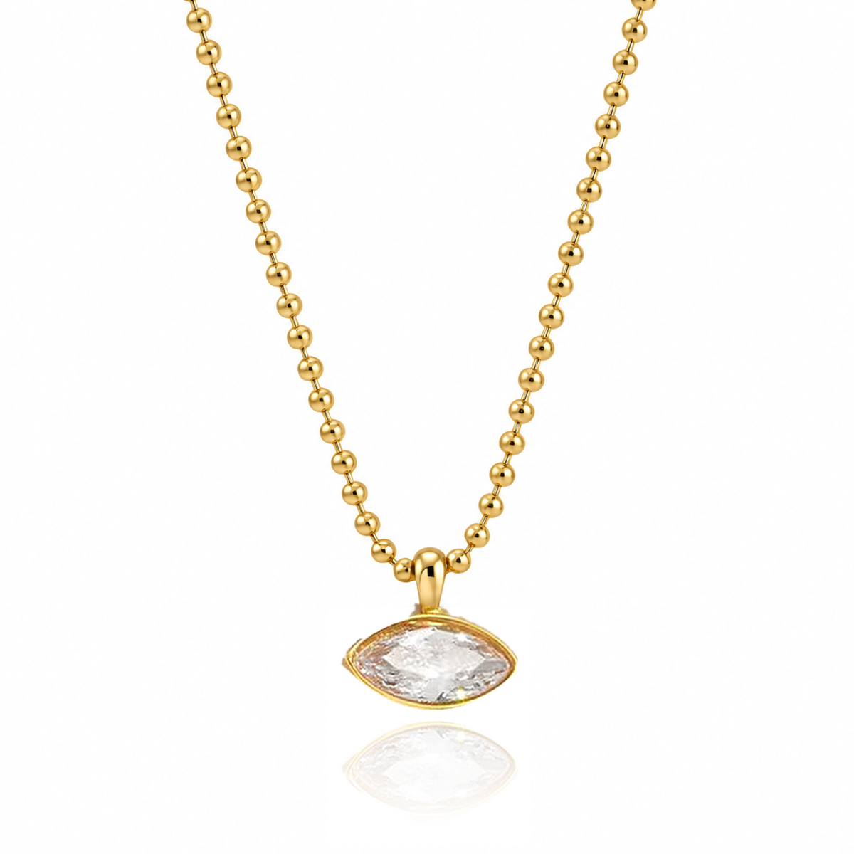 Bezel Marquise Beaded Necklace