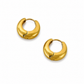 Gold Mini Dome Huggie Earrings 
