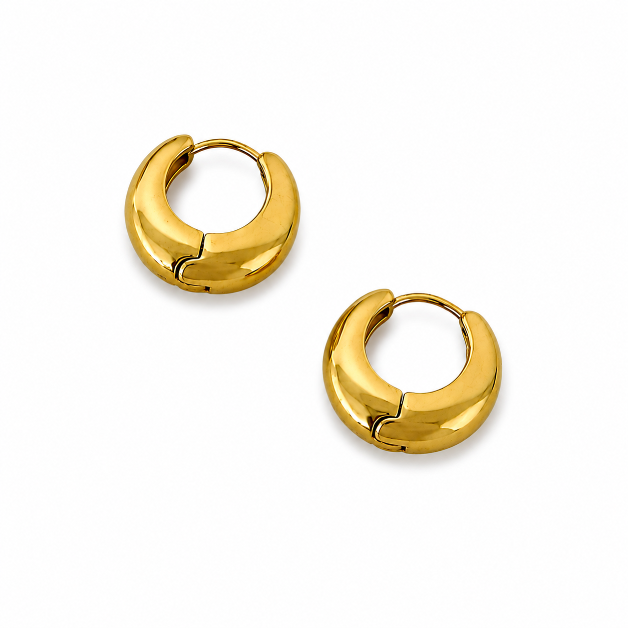 Gold Mini Dome Huggie Earrings 
