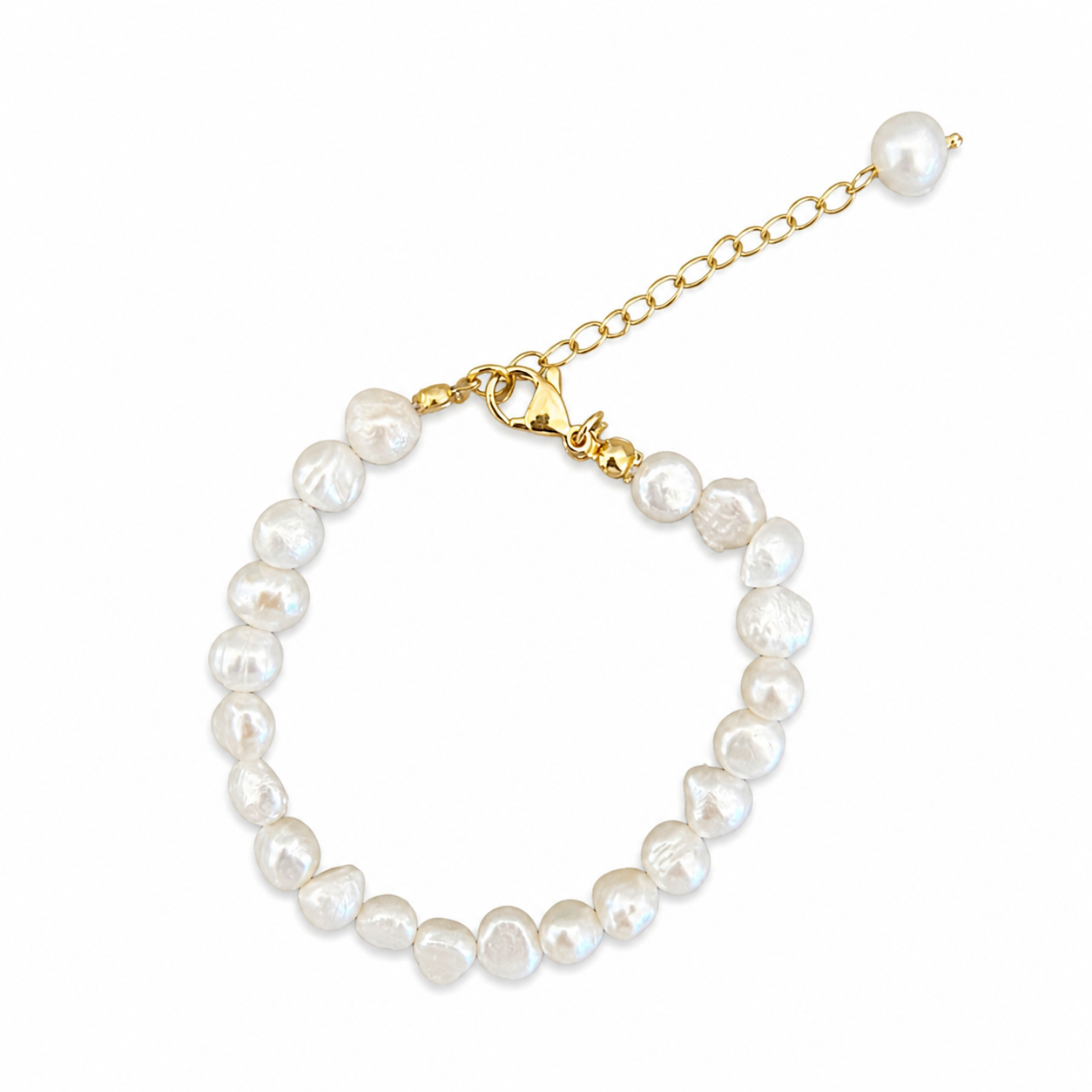 gold freshwater pearl bracelet 