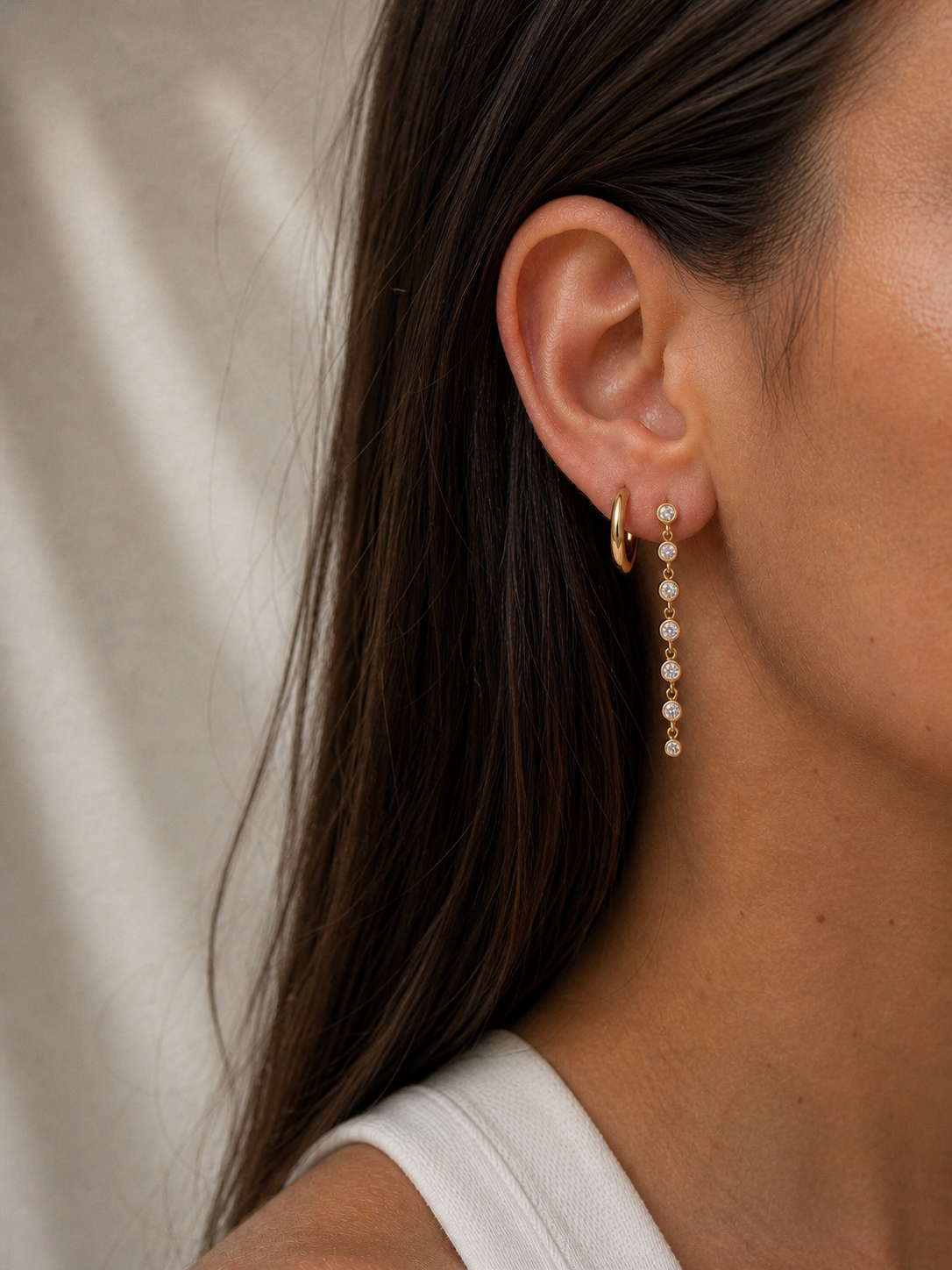 gold earring stack women