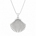 silver shell pendant necklace 