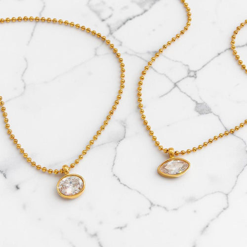 Bezel Marquise Beaded Necklace
